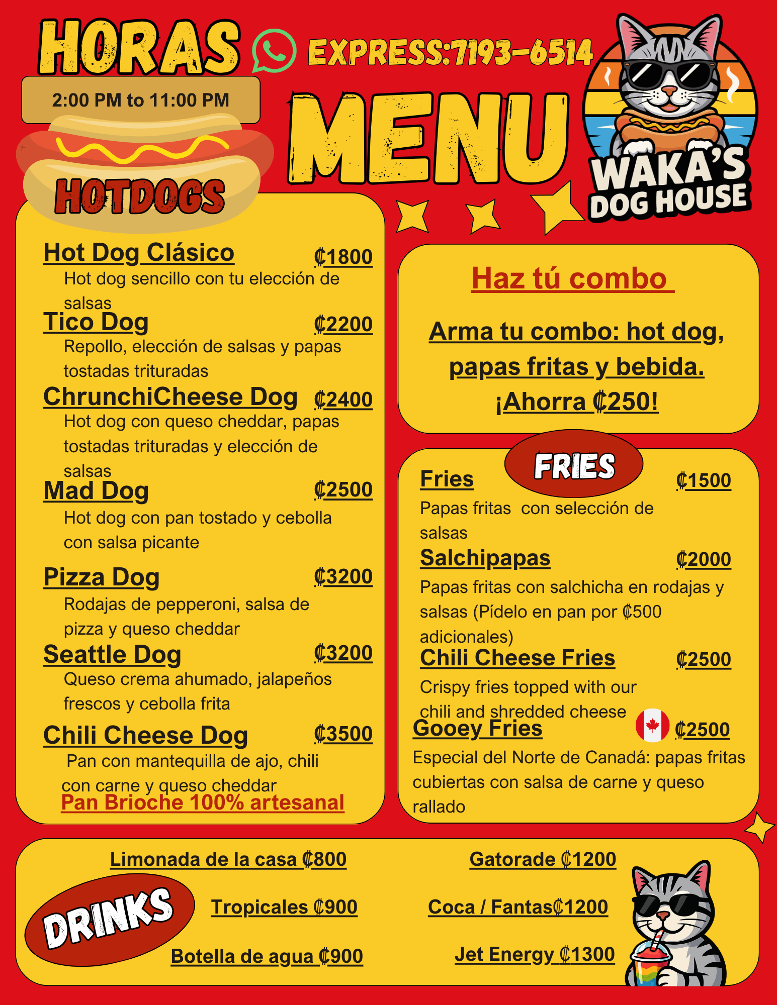 Menú de Waka's